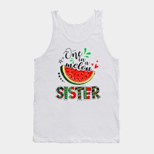 One In A Melon Sister Watermelon Family Matching Summer Tank Top